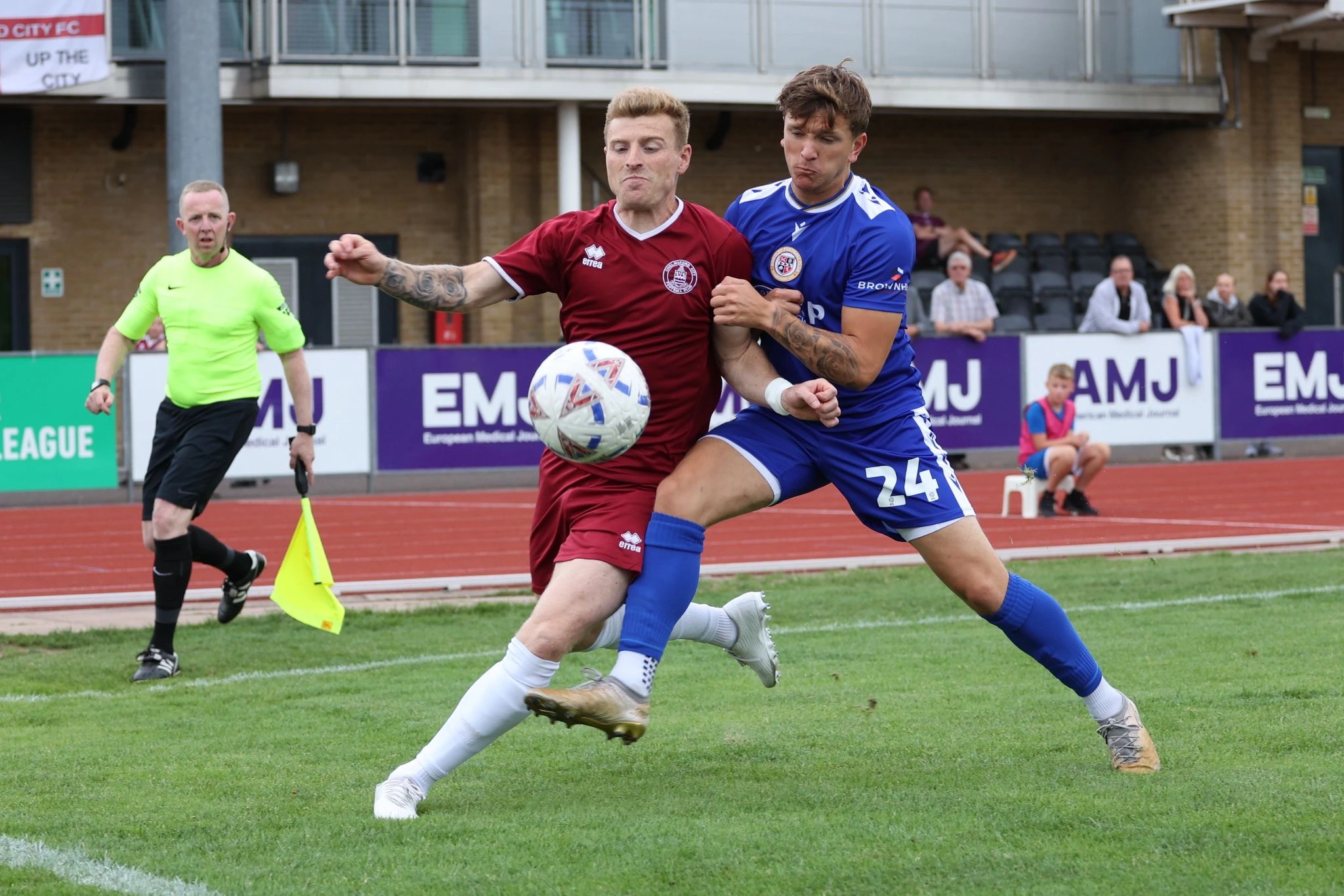 Harry Lee Bromley FC tackling attacker